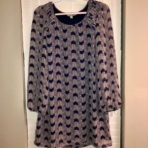 Speechless Long Sleeve Printed Chiffon, Medium